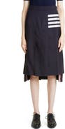 Thom Browne Drop Back Pleated Wool Skirt
