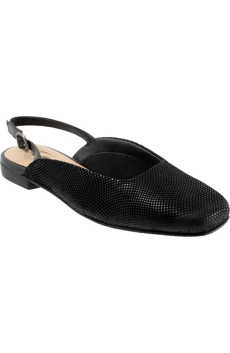 Trotters Holly Slingback Flat, Main, color, Blk Mini Dot