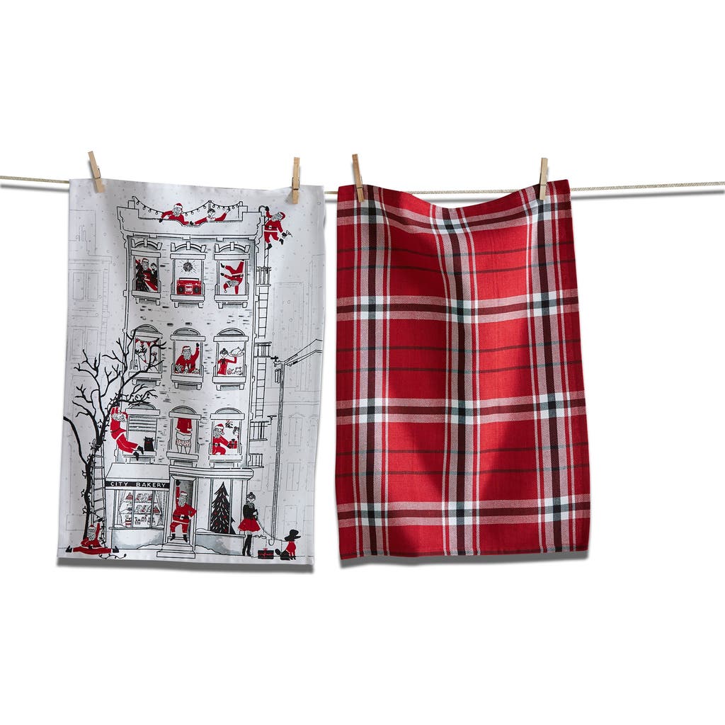 Tag Santa Cityscape Dishtowel Set Of 2 In Multi