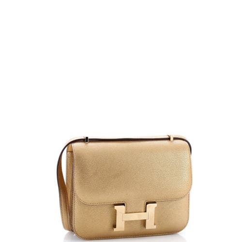 Pre-owned Hermes Hermes Constance Nm Bag Metallic Chevre Chamkilight 18 In Gold
