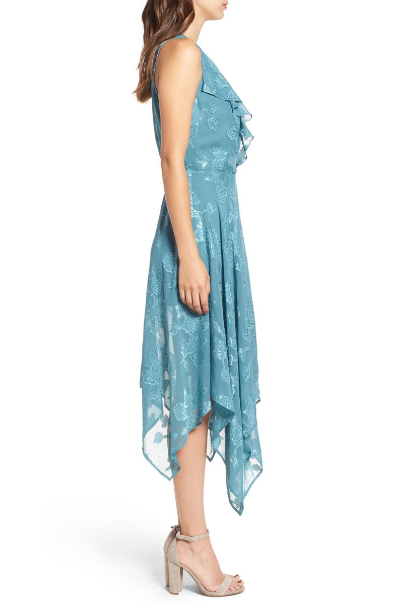 Leith Handkerchief Hem Faux-Wrap Midi Dress, Alternate, color, 