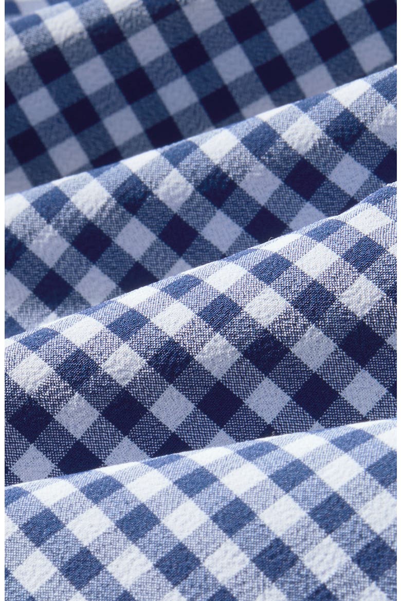 Leeward Trim Fit Navy Crew Gingham Button-Up Shirt, Alternate, color, MIDNIGHT NAVY CREW GINGHAM