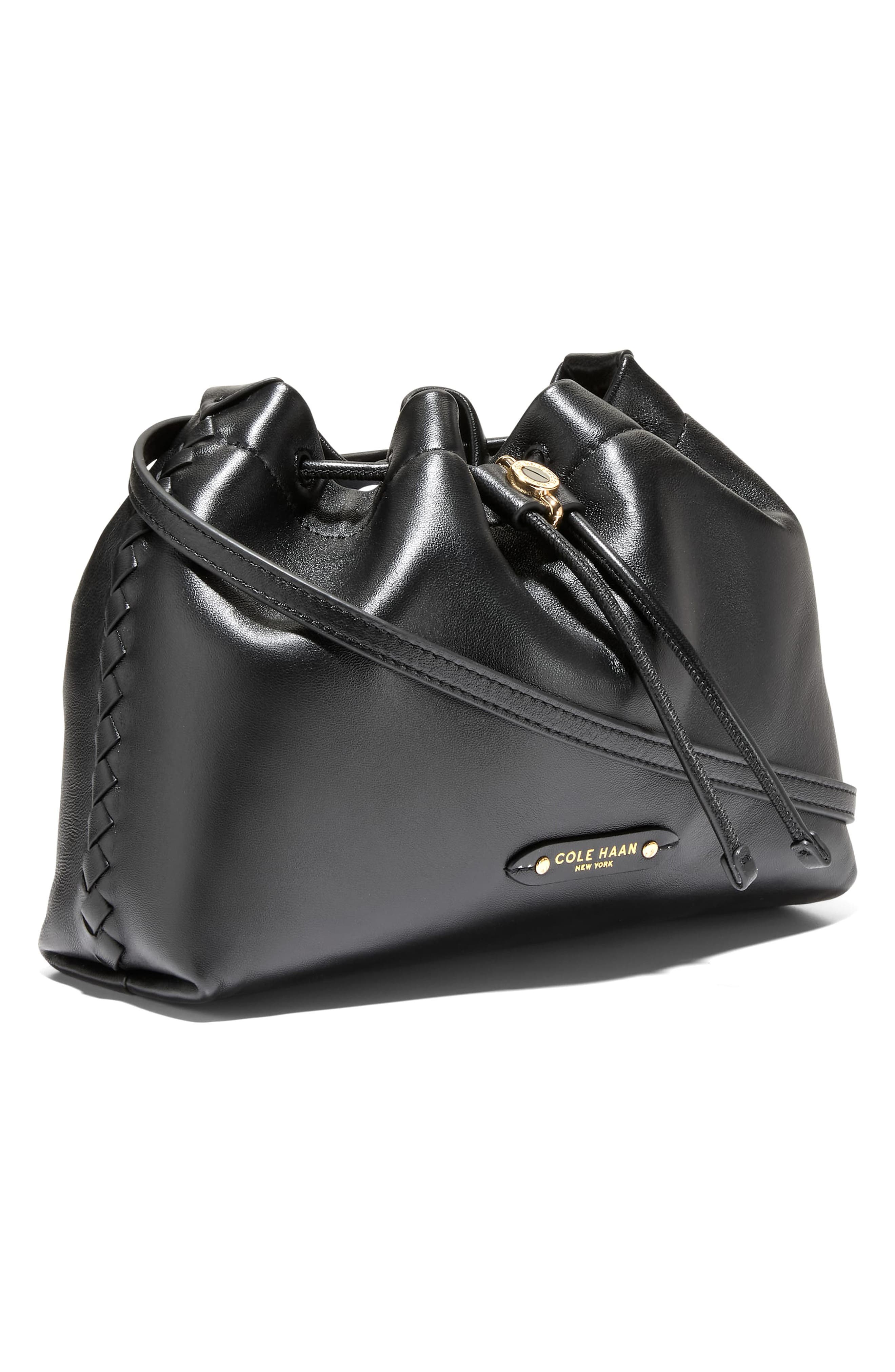 Cole Haan Mini Isabella Leather Crossbody Bag, Alternate, color, Black
