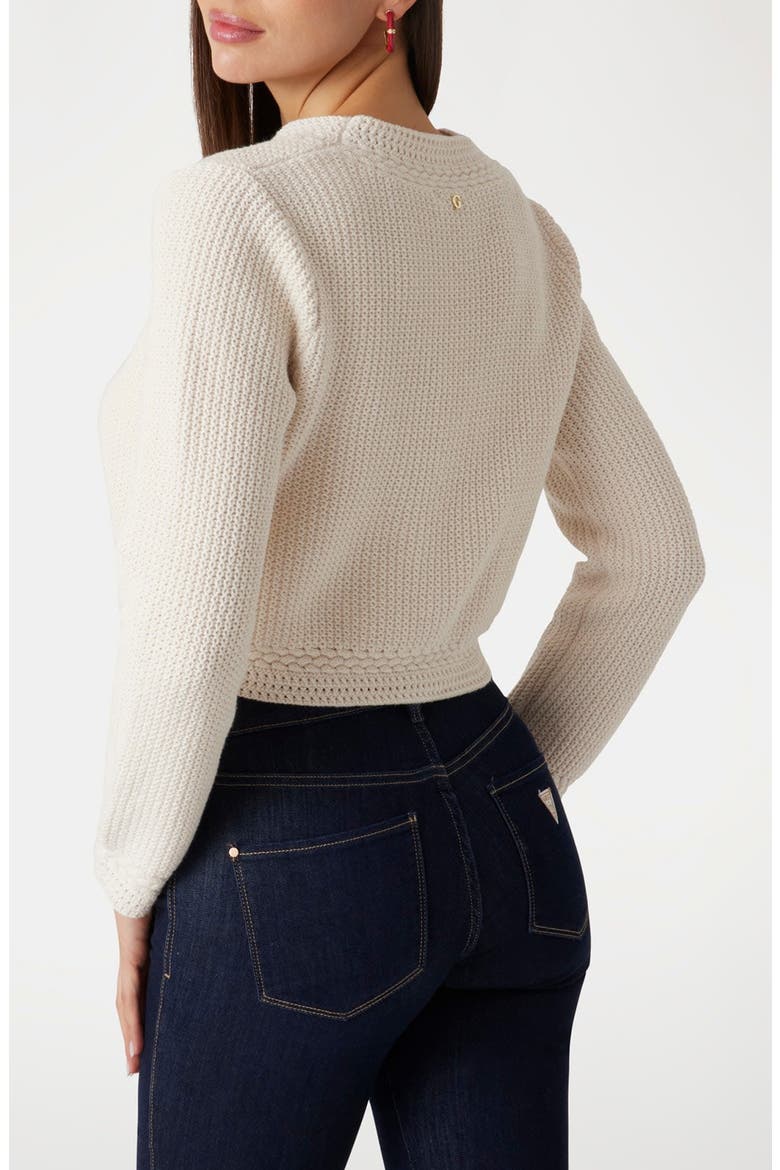 Erynn Mix Stitch Crop Cardigan, Alternate, color, BEIGE