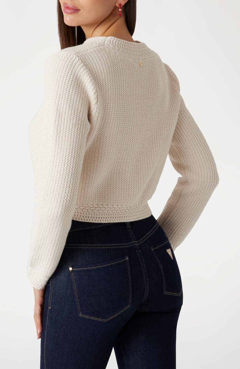 GUESS Erynn Mix Stitch Crop Cardigan, Alternate, color,
