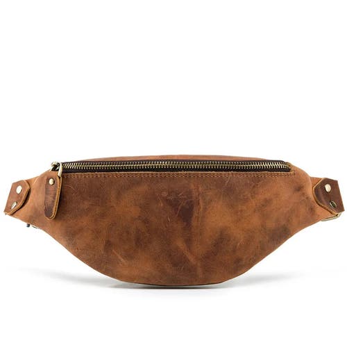 Steel Horse Leather Wagner Leather Waist Bag | Full Grain Leather Fanny Pack In Brown