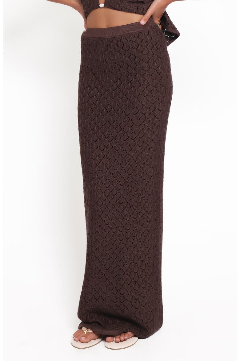 Asplie Pointelle Maxi Skirt, Alternate, color, ESPRESSO