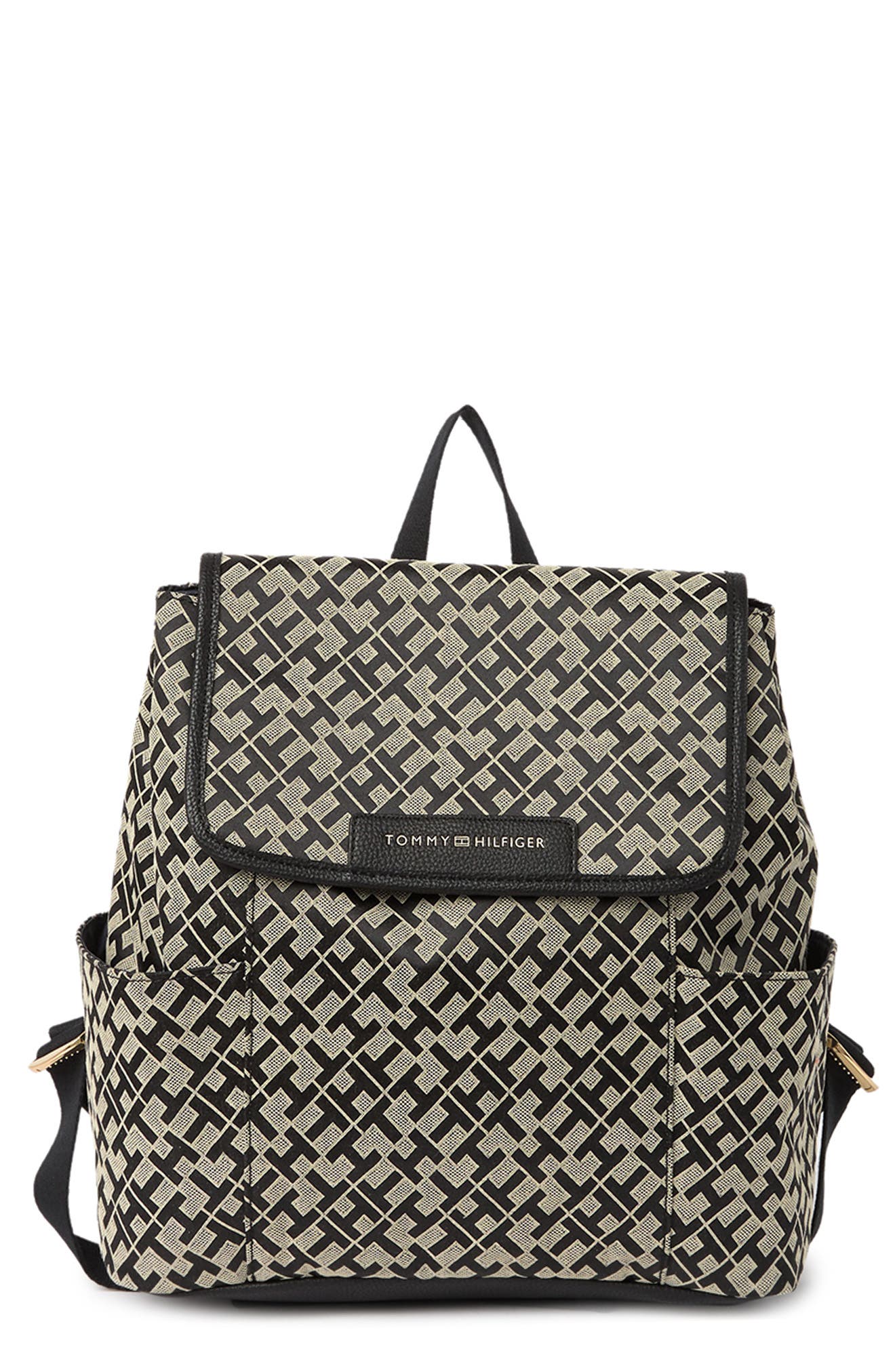 Tommy Hilfiger Layla II Flap Logo Print Backpack, Main, color, 