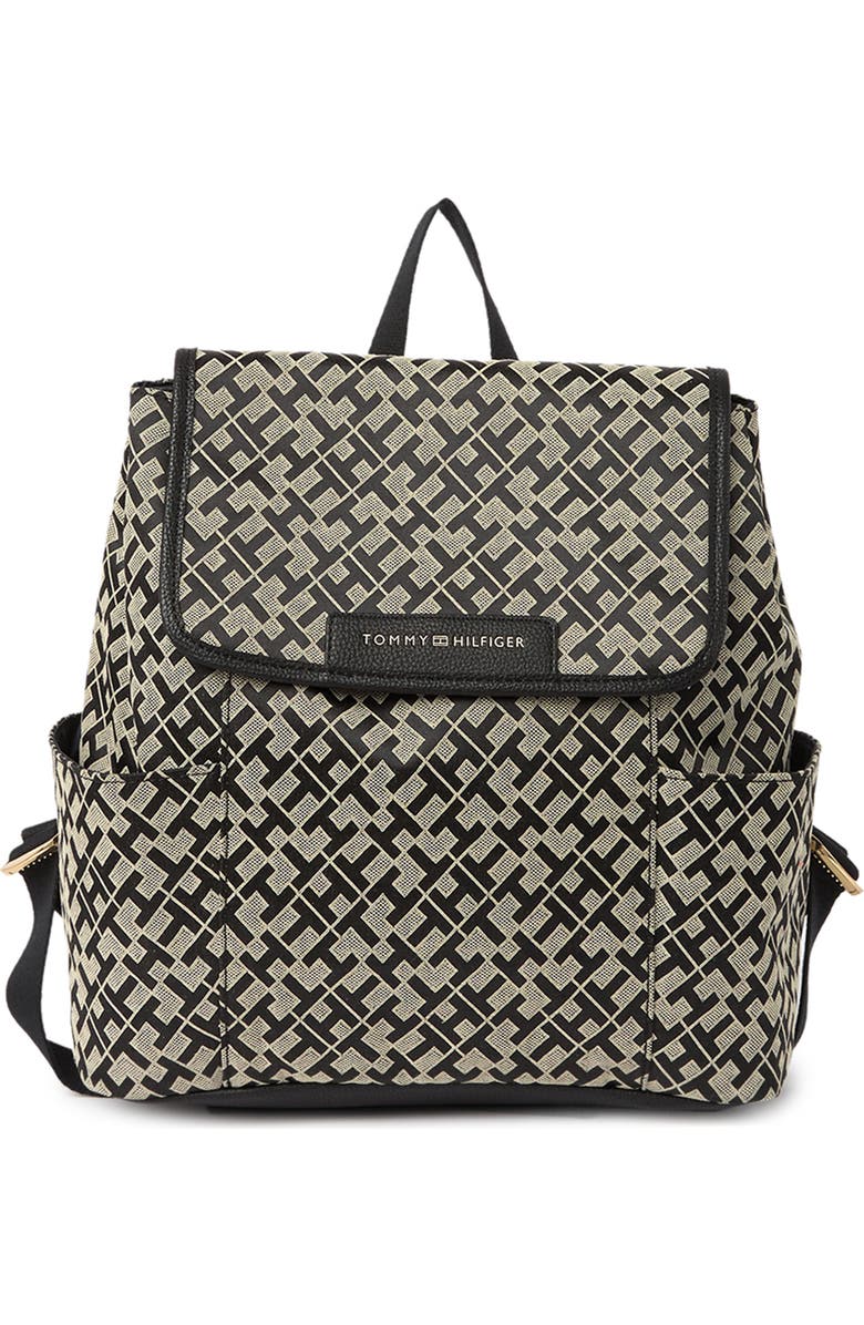 Tommy Hilfiger Layla II Flap Logo Print Backpack, Main, color,