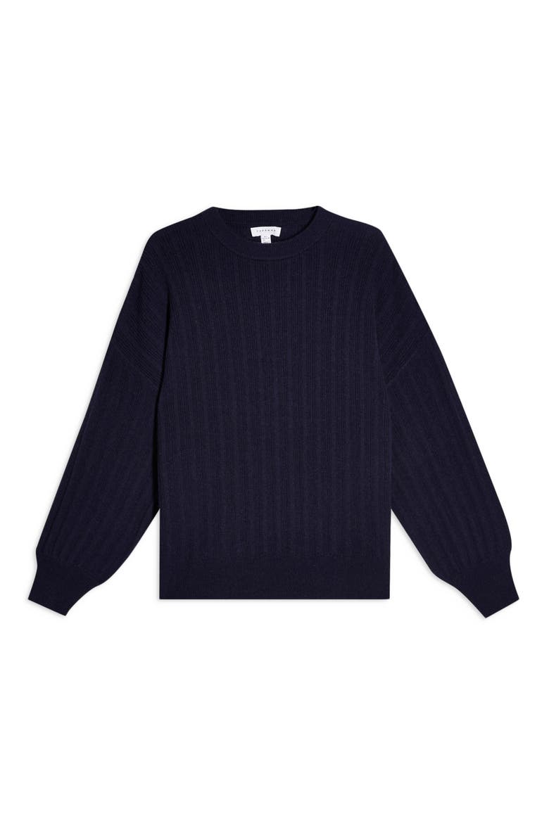 Drop Armhole Crew Sweater, Alternate, color, NAVY BLUE