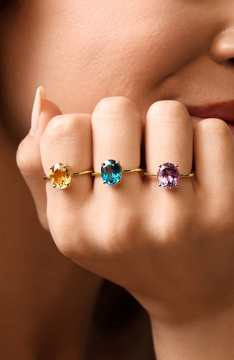 Bony Levy 14K Yellow Gold Oval Semiprecious Stone Ring, Alternate, color, 14K Yellow Gold Topaz