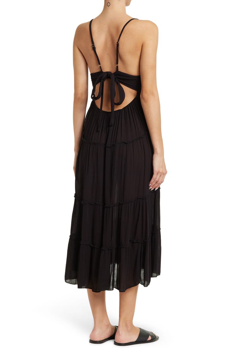 BOHO ME Tie Back Tiered Cover-Up Maxi Dress, Alternate, color,