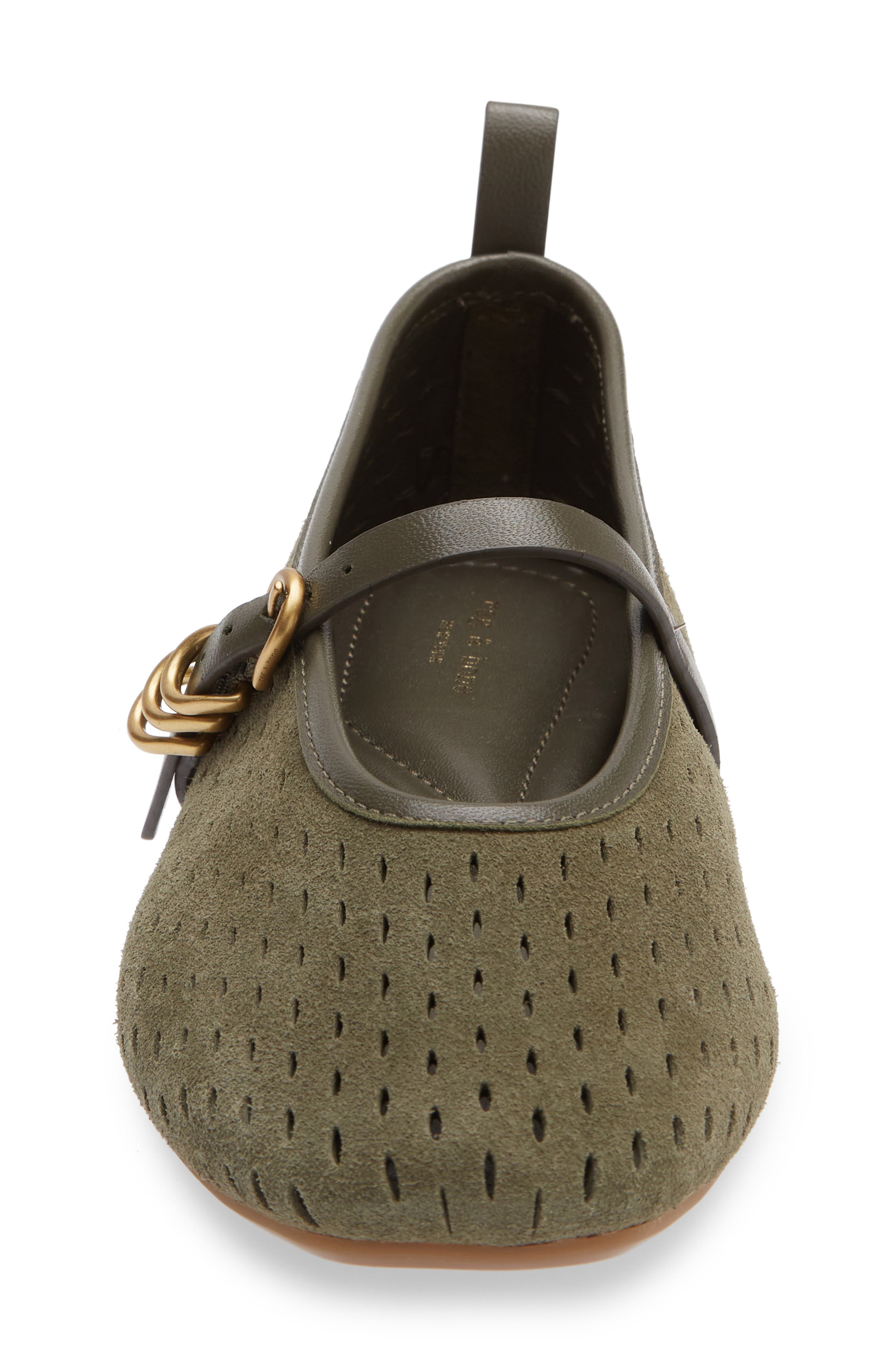 Spire Perforated Mary Jane Flat, Alternate, color, FOREST SUEDE