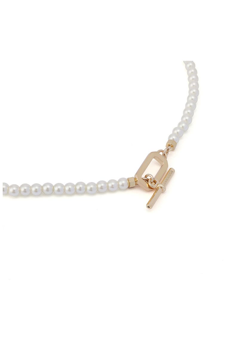 Faux Pearl Lariat Necklace, Alternate, color, PEARL/ GOLD