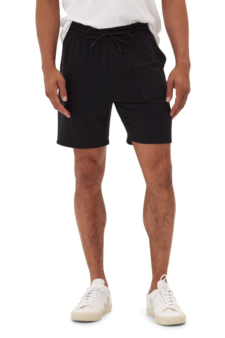 Casper Fleece Drawstring Shorts, Main, color, BLACK