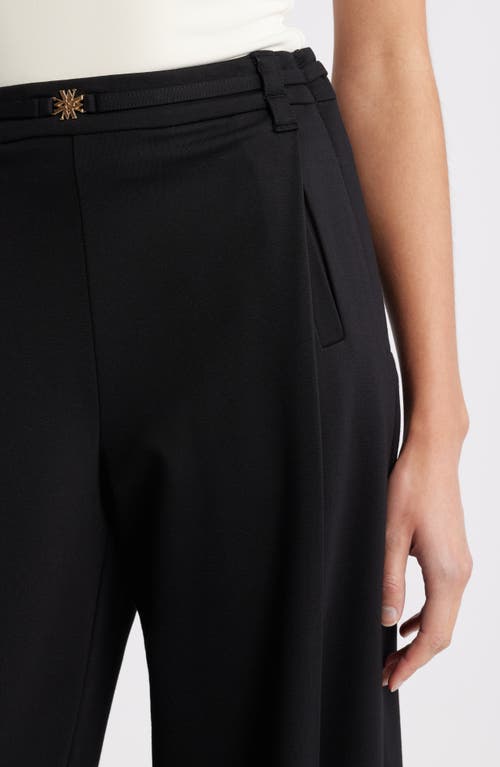 Wit & Wisdom Skyrise Pleated Belted Cropped Wide Leg Trousers In Black