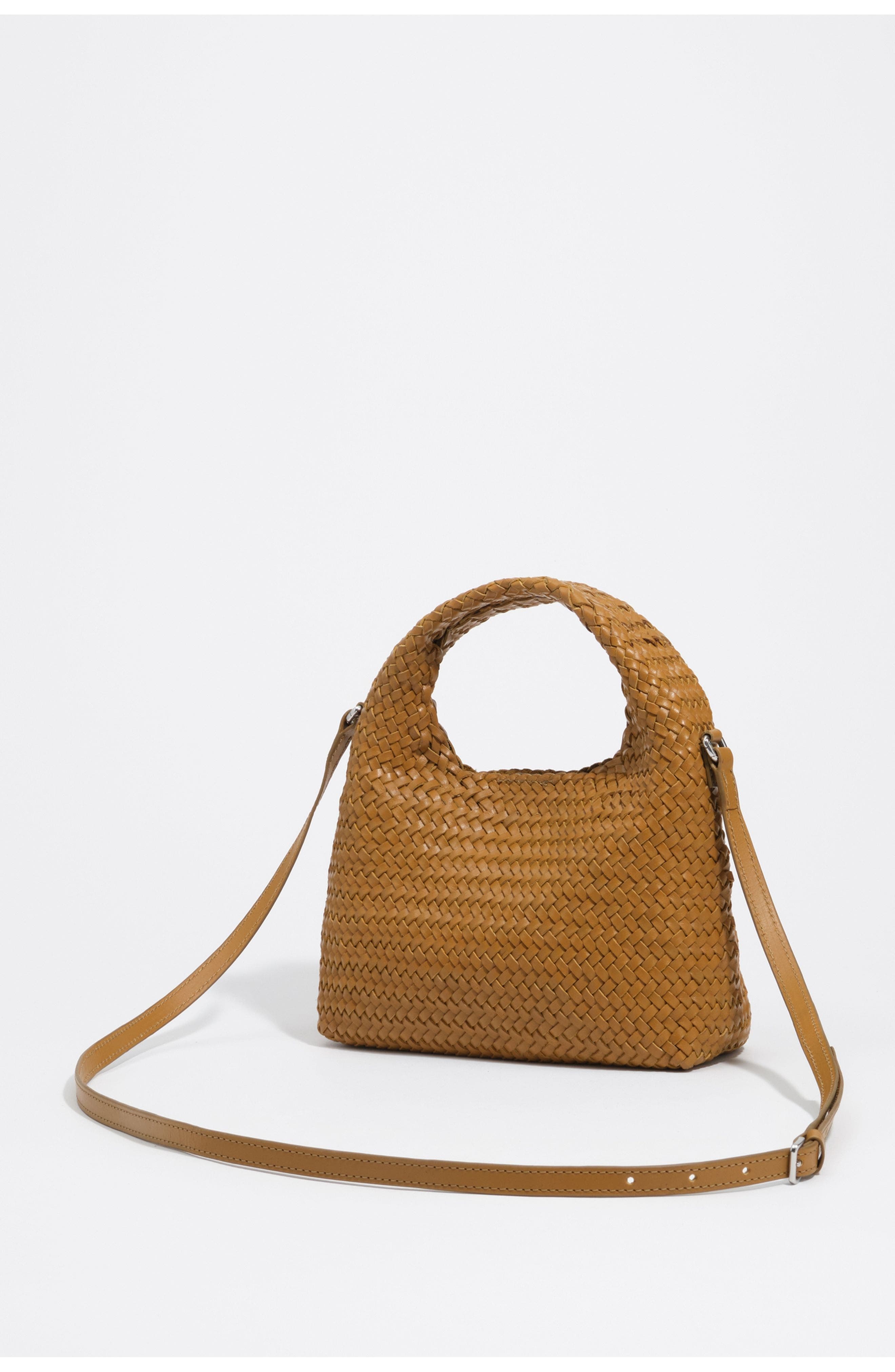 Small Plaited Leather Paper Bag, Alternate, color, LIME