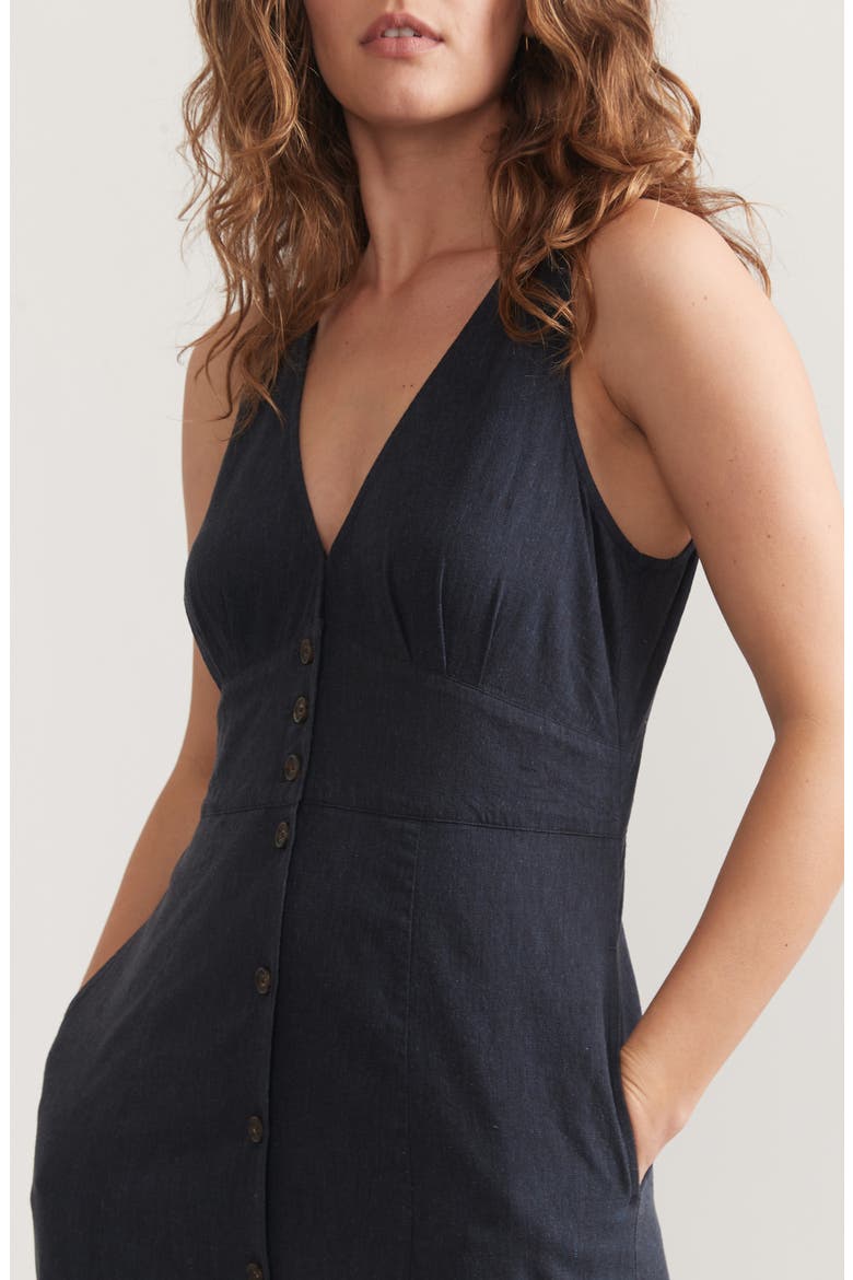 Camila Sleeveless Hemp Blend Maxi Dress, Alternate, color, INDIA INK