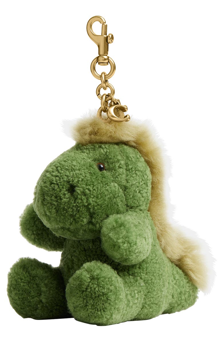 COACH Little Rexy Plush Genuine Shearling Bag Charm, Main, color,