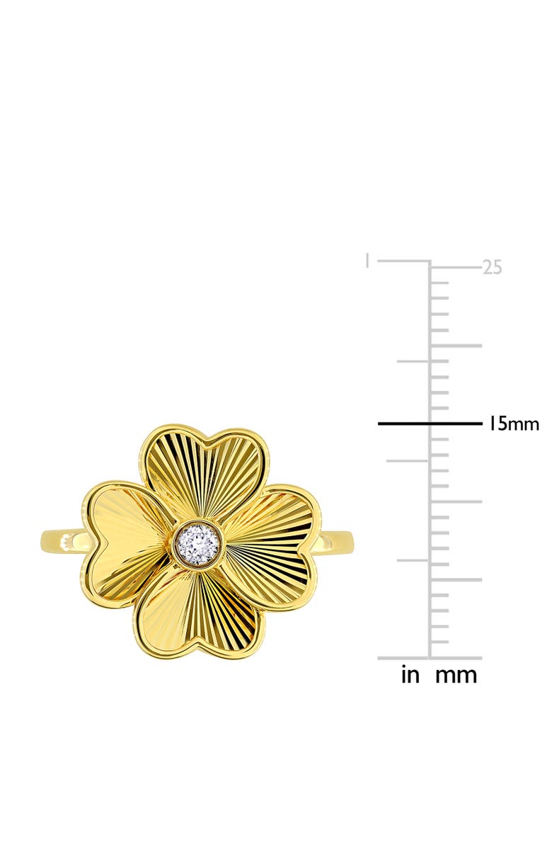 Julianna B. Diamond Accent Flower Ring 10k, Alternate, color, Yellow Gold
