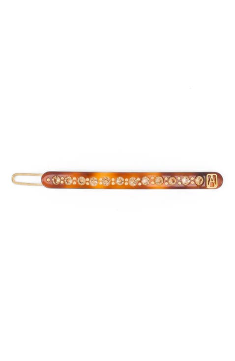 Le Marais tortoise shell strass acetate side barette