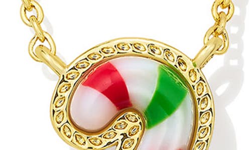 Kendra Scott Candy Cane Pendant Necklace In Gold