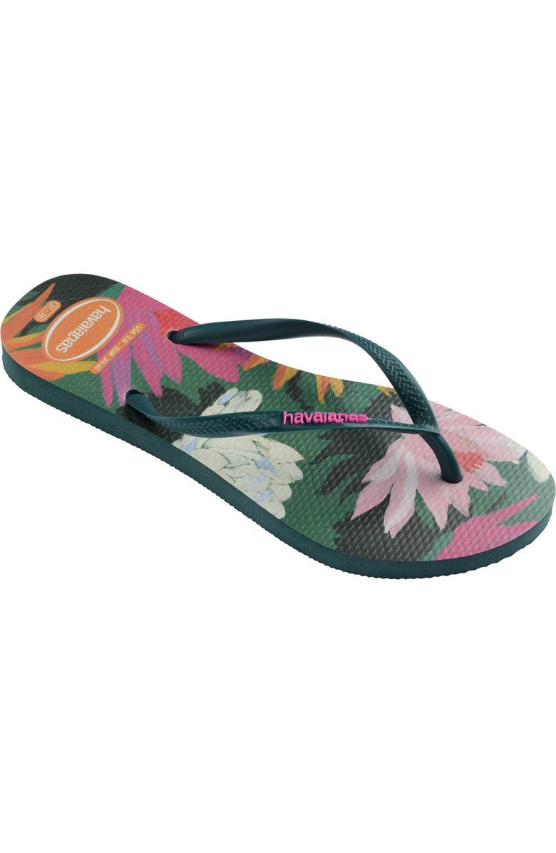 Havaianas Slim Summer Bliss Flip Flop, Main, color, Pantanal Green