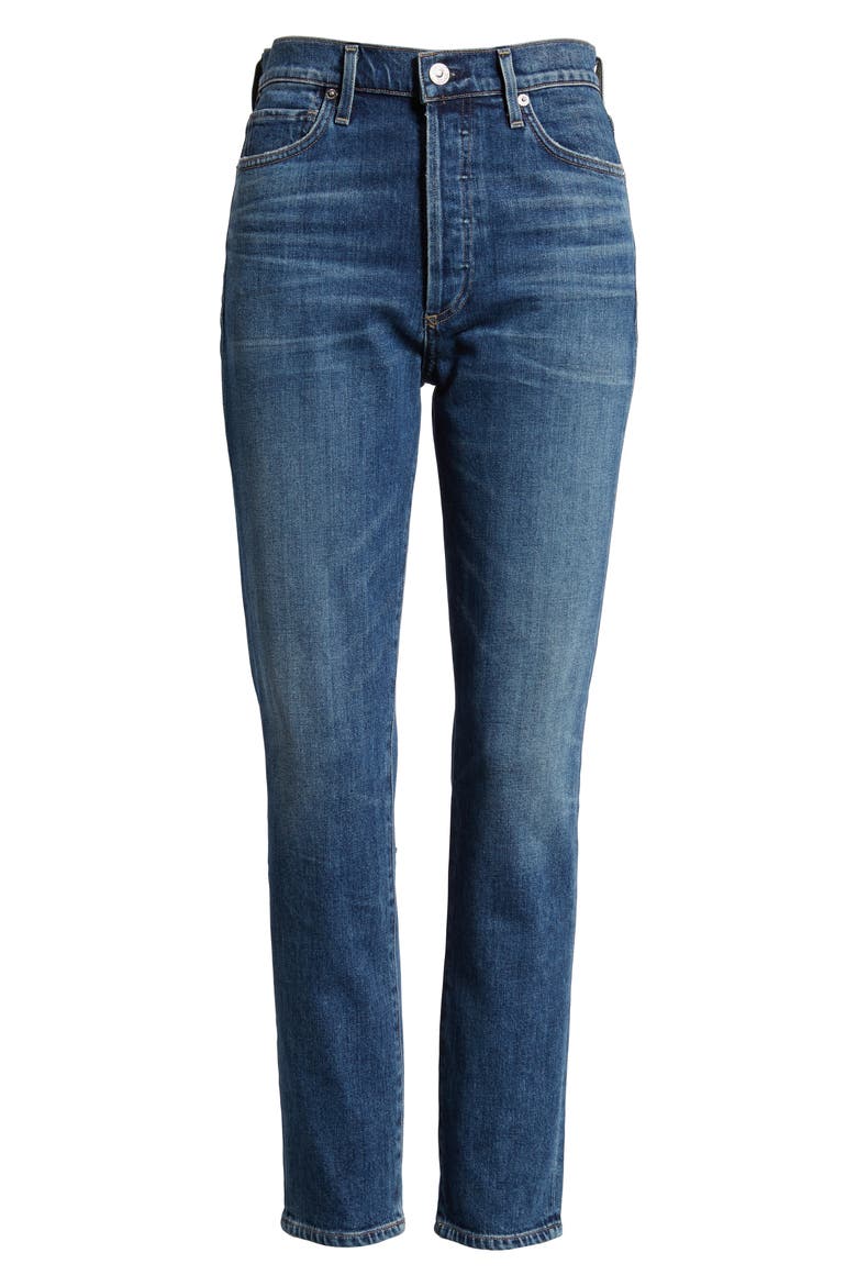 Olivia High Waist Ankle Slim Jeans, Alternate, color, SOLO