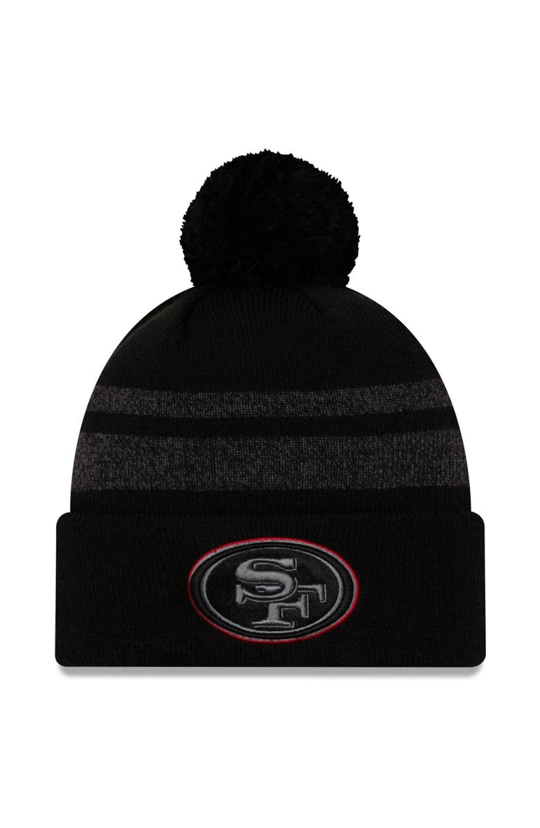 New Era Men's New Era Black San Francisco 49ers Dispatch Cuffed Knit Hat With Pom, Main, color,