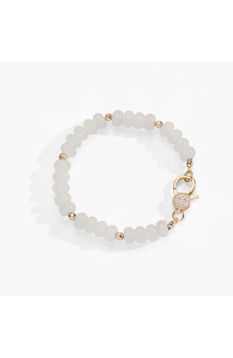 Alex and Ani White Jade Carabiner Bracelet, Main, color, Gold