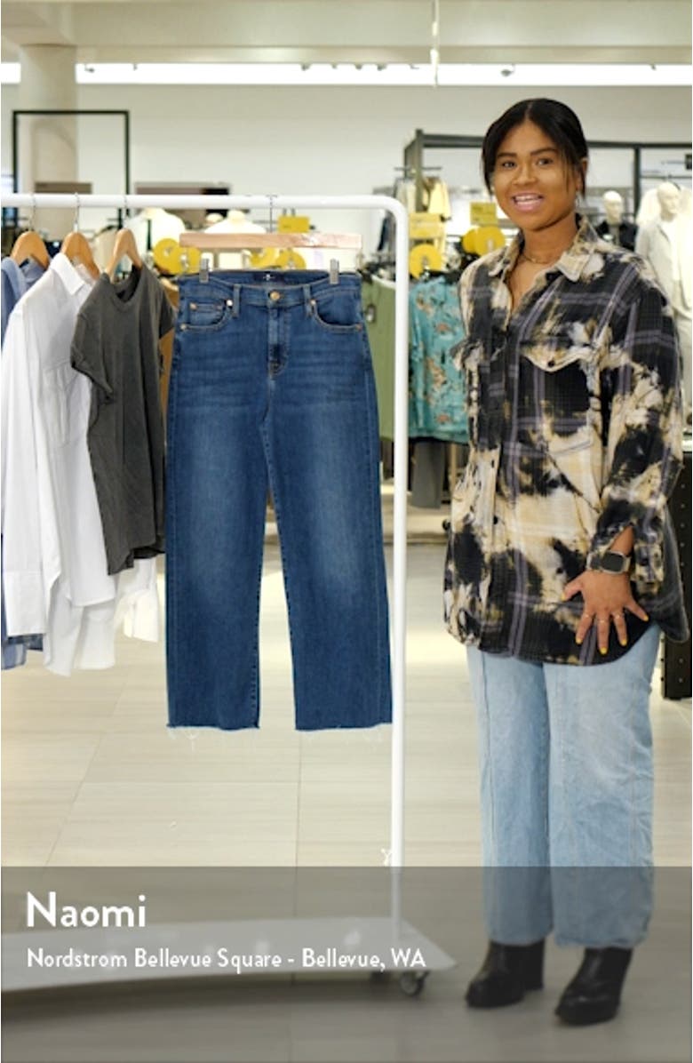 Alexa High Waist Raw Hem Crop Wide Leg Jeans, sales video thumbnail