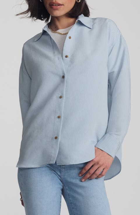 Pinstripe Button-Up Shirt