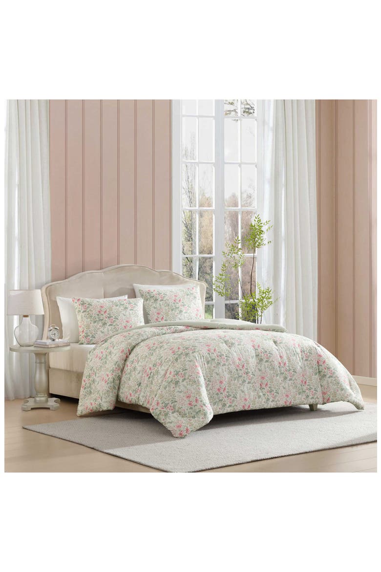 Arden Floral Comforter Set, Alternate, color, LIGHT/ PINK