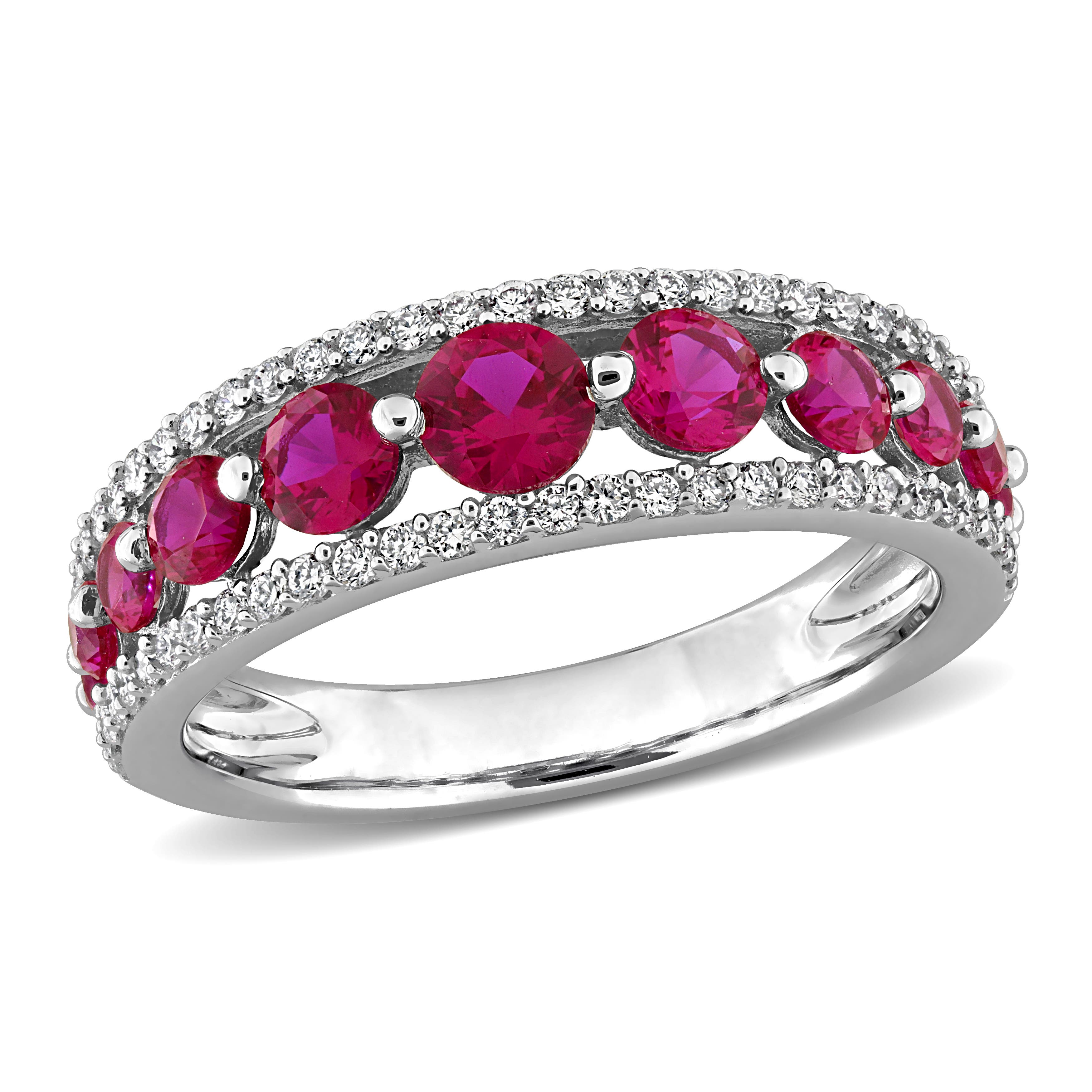 Julianna B. Lab-Created Gemstone & Diamond Graduated Ring 14K (Women ...