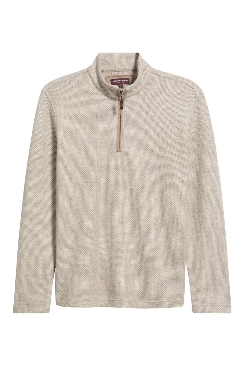 Dalton Mélange Quarter Zip Pullover, Alternate, color, OATMEAL