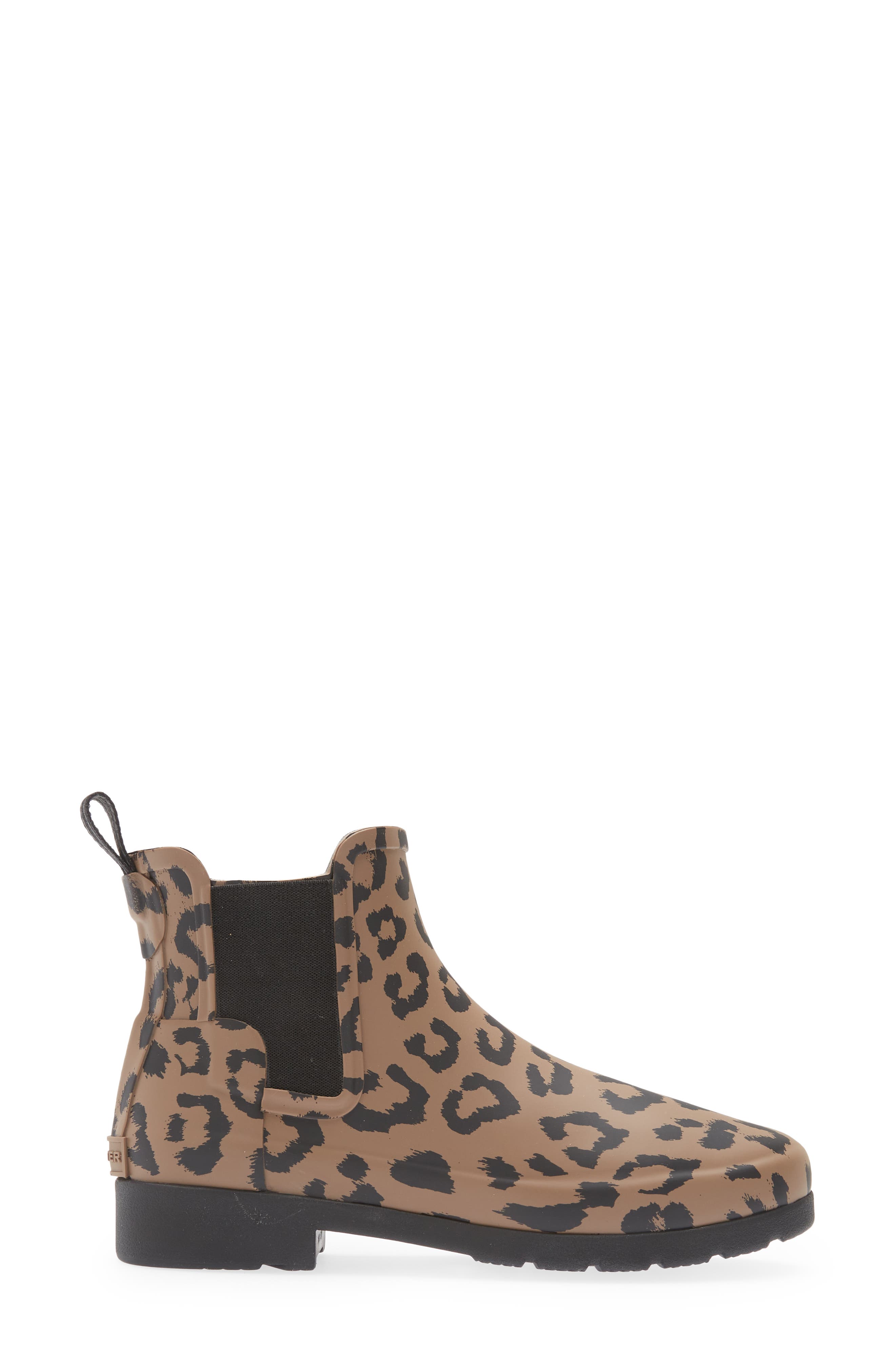 Hunter Cheetah Waterproof Chelsea Rain Boot, Alternate, color, 