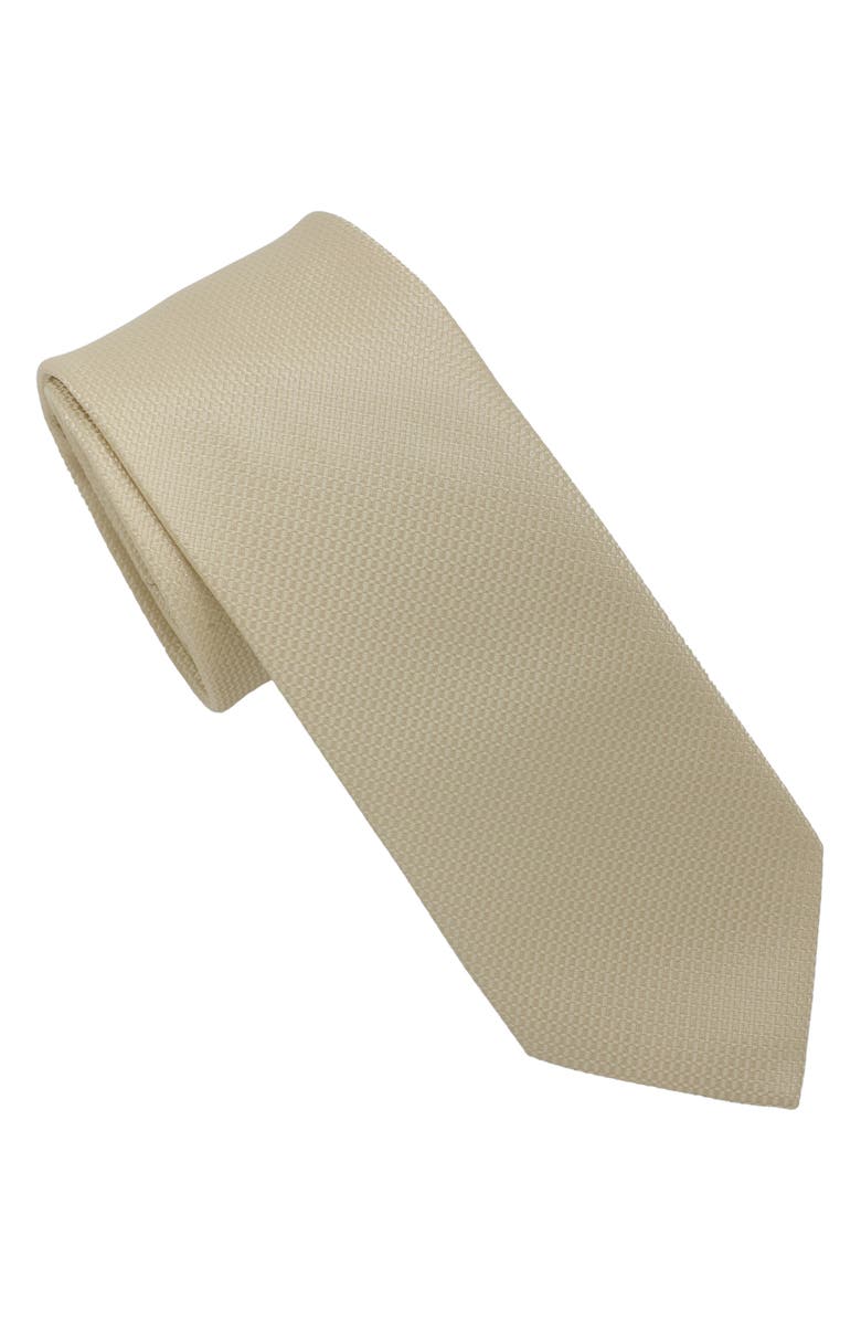 Hickey Freeman Textured Solid Tie, Main, color, Maize