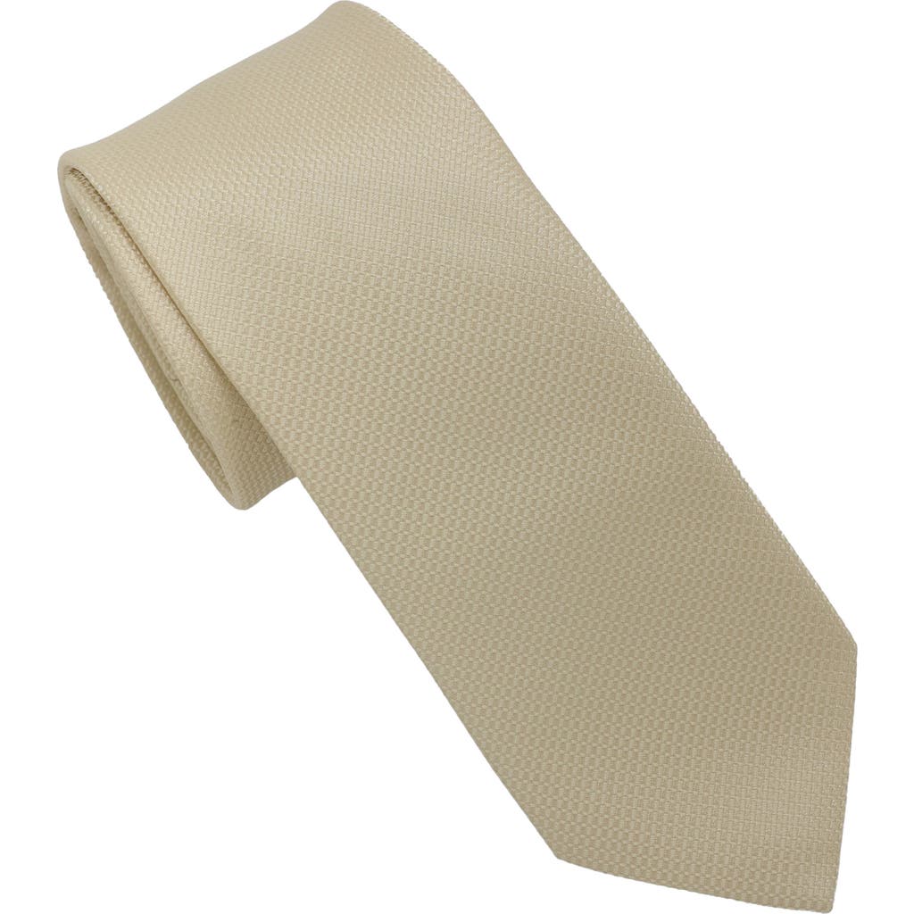 Hickey Freeman Textured Solid Tie In Yellow