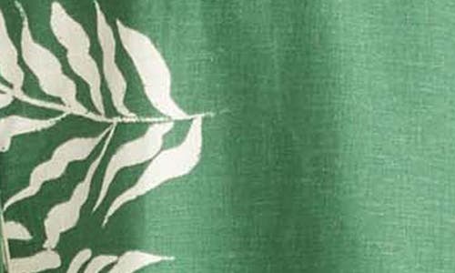 Universal Standard Dawn High/low Linen Blend Shirt In Green