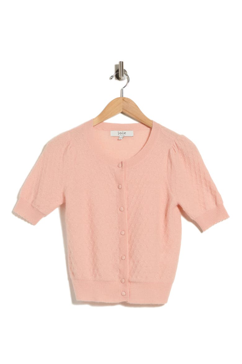 Pointelle Cashmere Cardigan, Alternate, color, EVENING SAND
