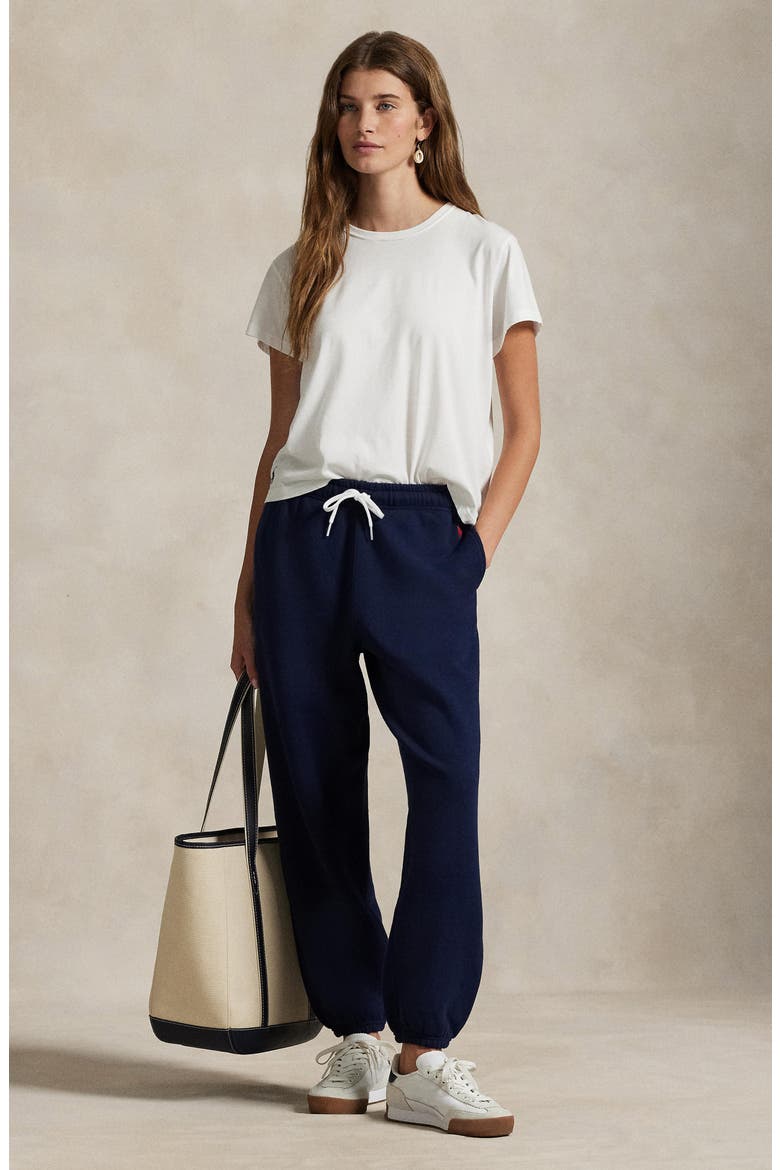 Cotton Blend Fleece Joggers, Alternate, color, NAVY