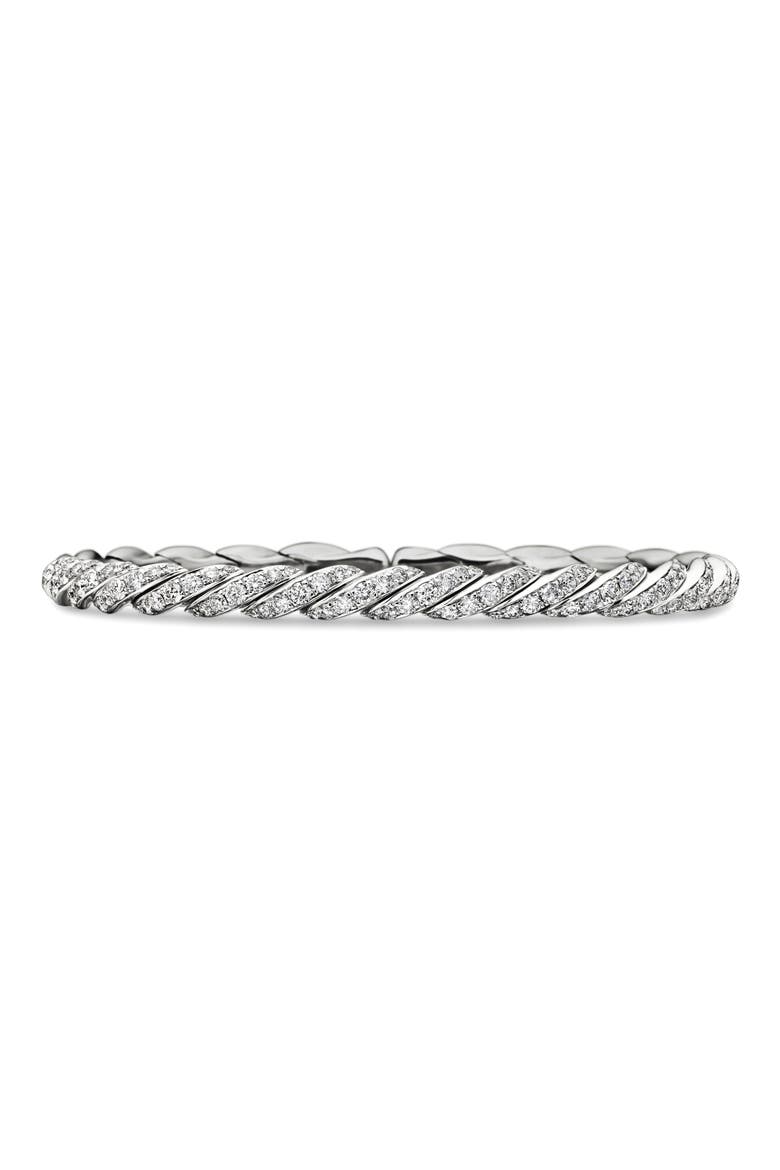Paveflex Bracelet with Diamonds in White Gold, 5mm, Main, color, SILVER