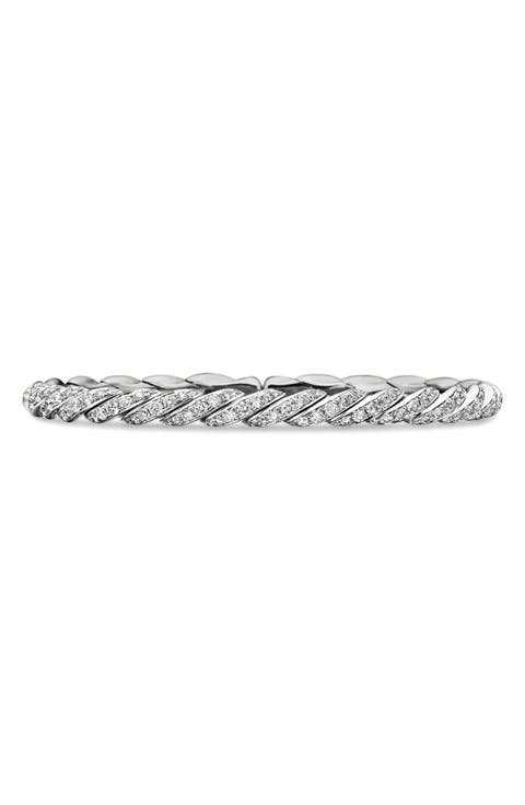 Paveflex Bracelet with Diamonds in White Gold, 5mm