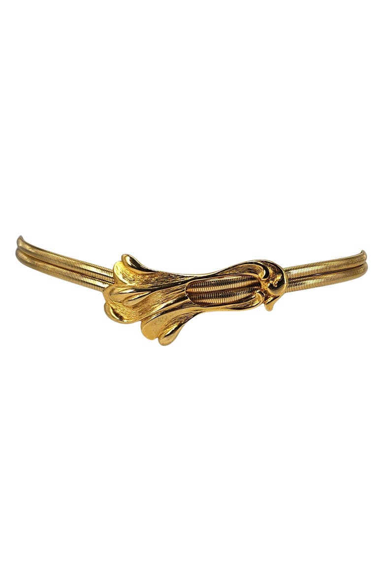 Vintage 1970s Stretch Snake Gold Swirl Belt, Alternate, color, Gold
