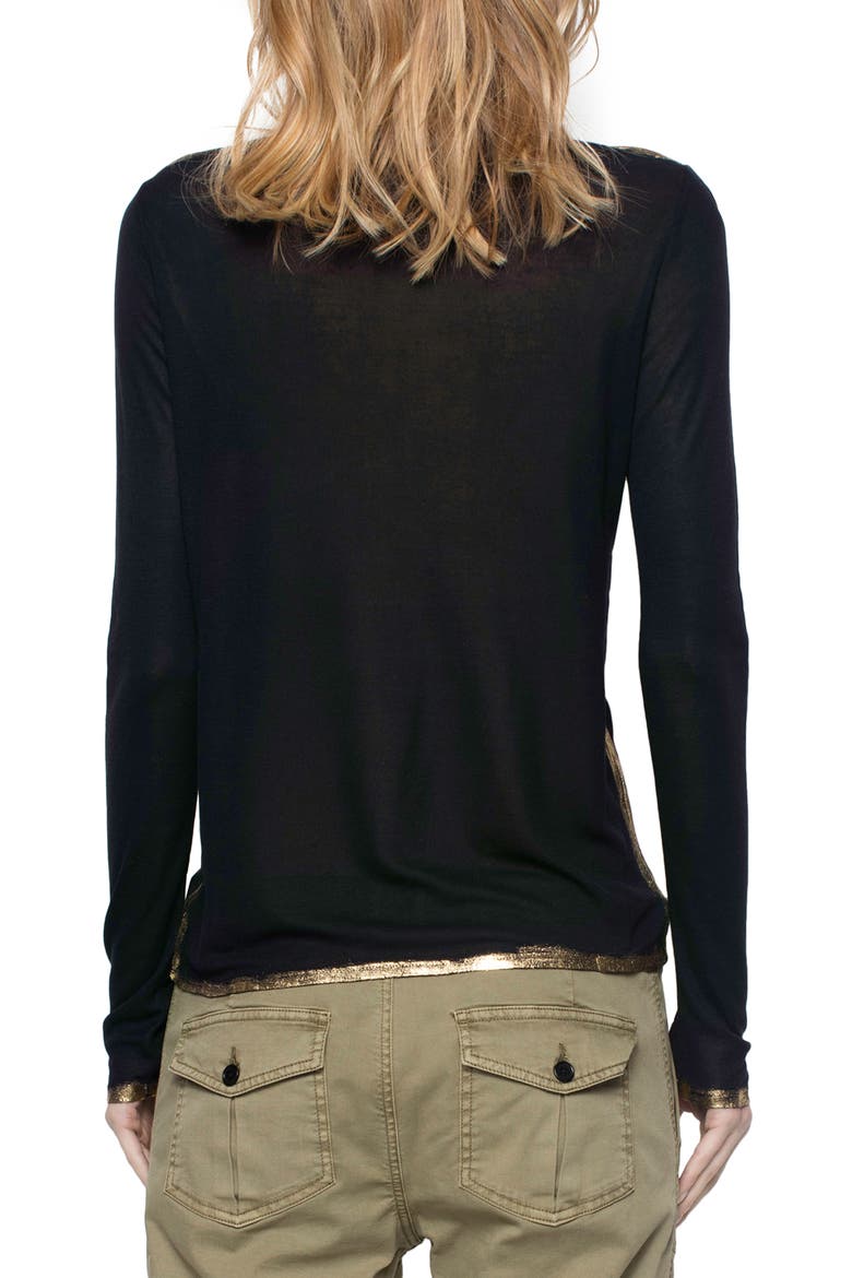 Willy Gold Foil Tee, Alternate, color, BLACK