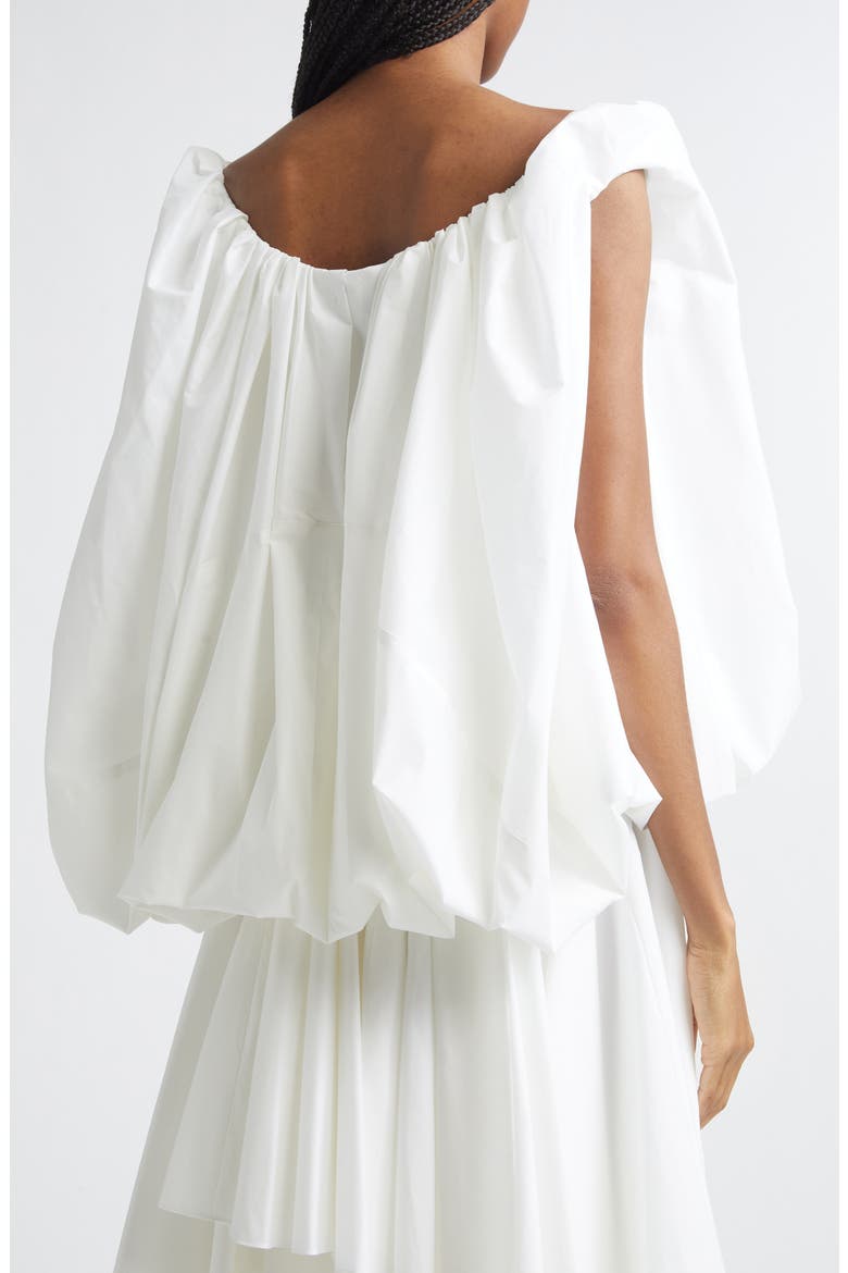 The Lavande Draped Bouffant Top, Alternate, color, WHITE