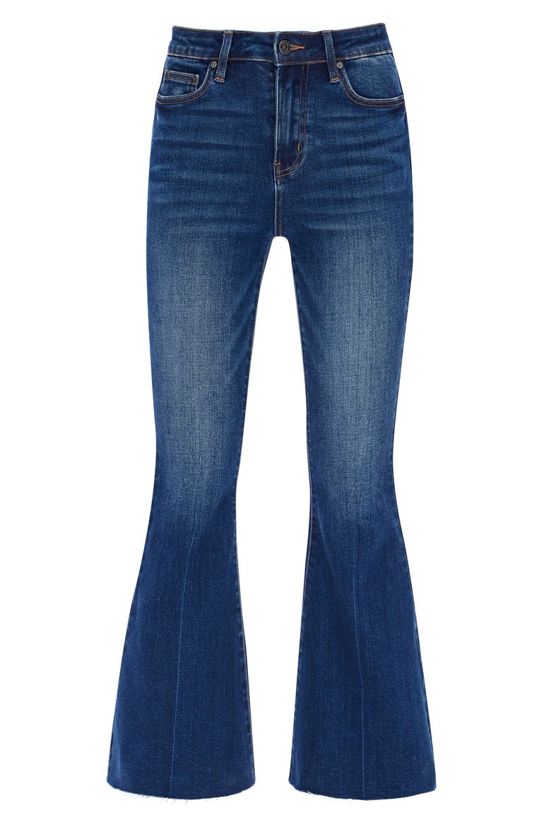 Ara High Waist Raw Hem Ankle Flare Jeans, Alternate, color, MEDIUM BLUE