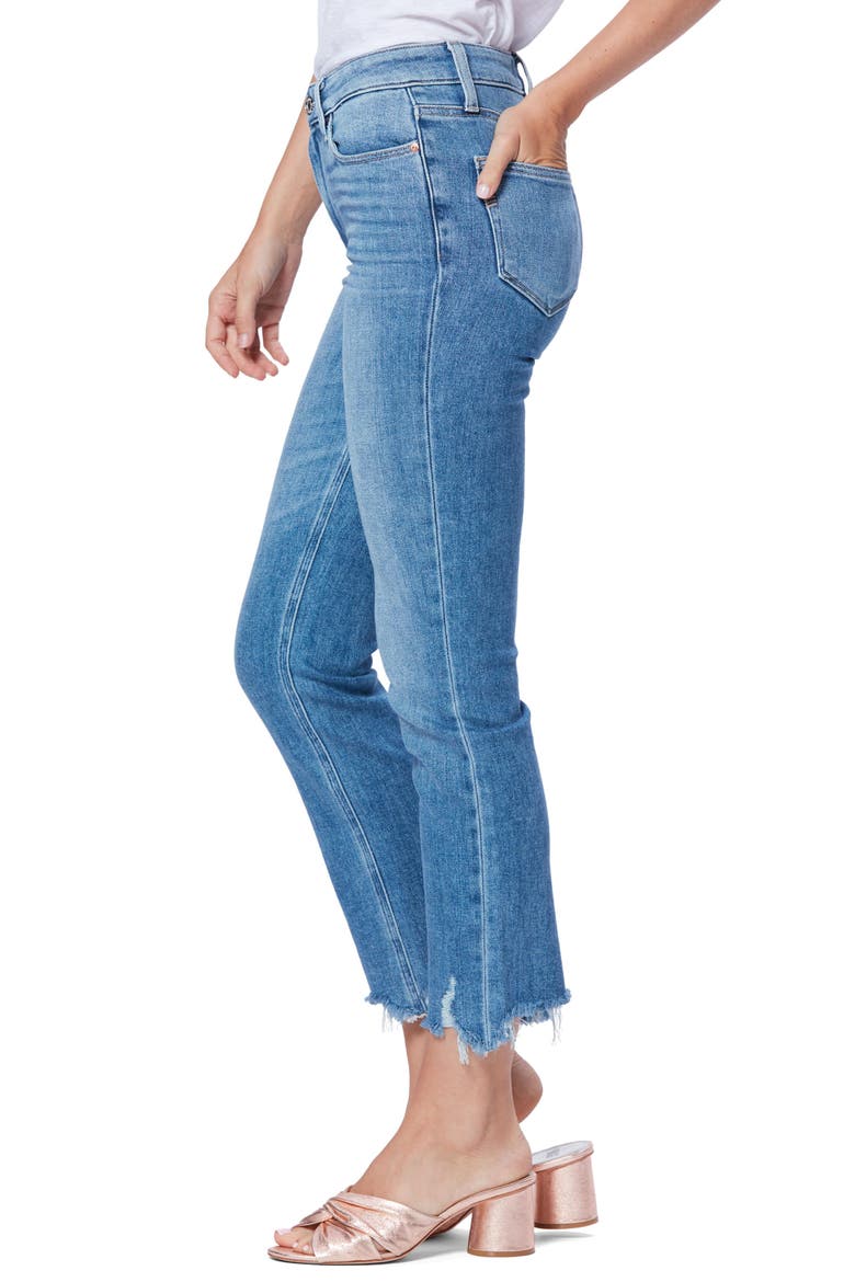 Cindy High Waist Destroyed Hem Straight Leg Jeans, Alternate, color, MEL W/ DESTROYED HEM