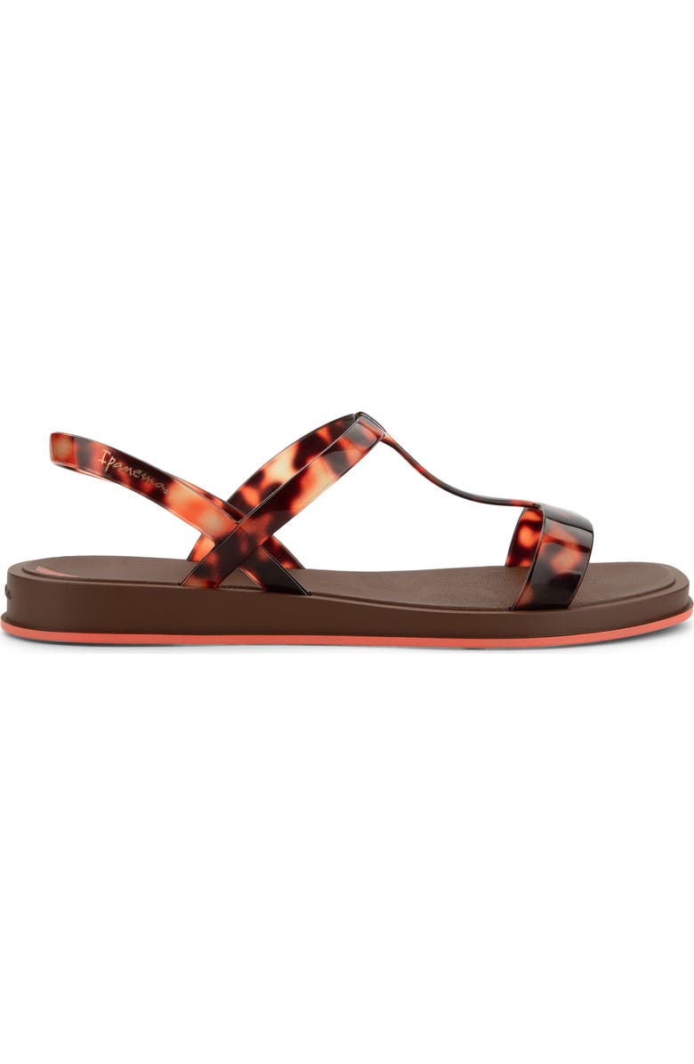 Ipanema Glow Water Resistant T-Strap Sandal, Alternate, color, Brown/ Turtle/ Orange