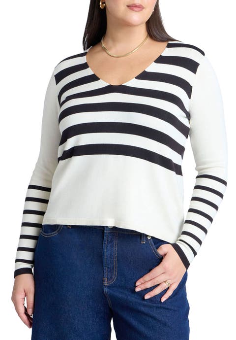 Abstract Striped Sweater (Plus Available)